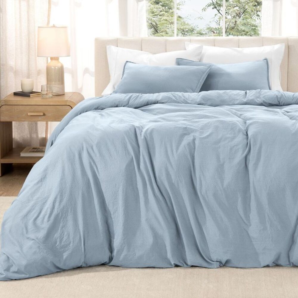 Ultra Soft Washed Duvet Cover & Sham Set by Bare Home - Twin/Twin XL Dusty Blue